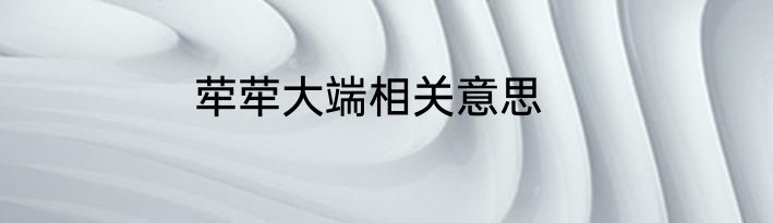 荦荦大端相关意思
