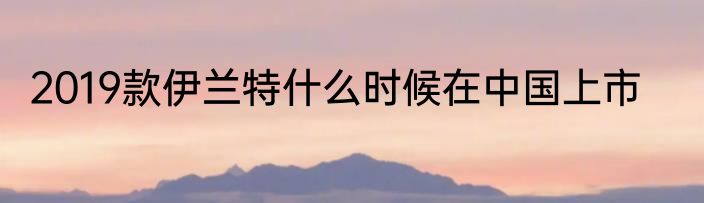 2019款伊兰特什么时候在中国上市