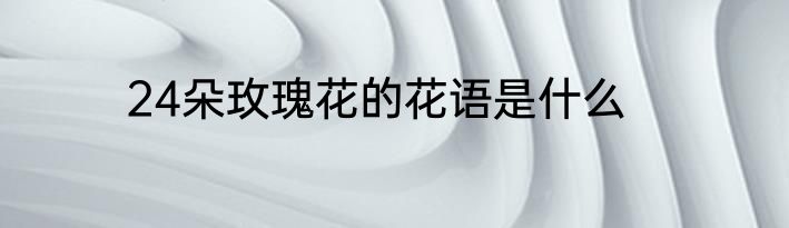 24朵玫瑰花的花语是什么