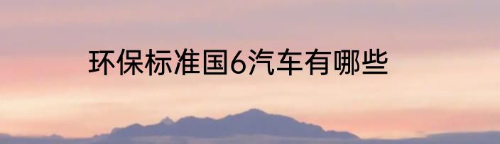 环保标准国6汽车有哪些