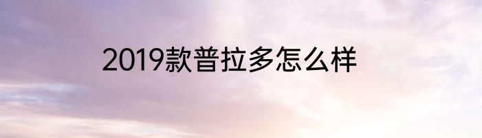 2019款普拉多怎么样