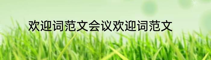 欢迎词范文会议欢迎词范文