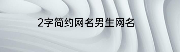 2字简约网名男生网名