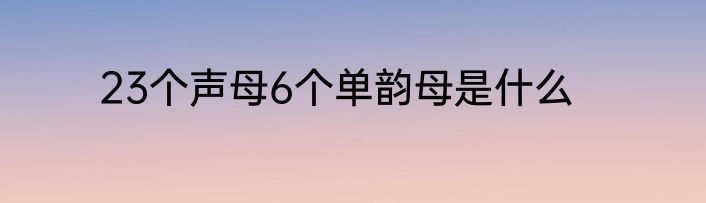 23个声母6个单韵母是什么