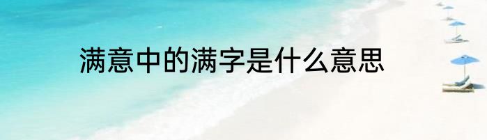 满意中的满字是什么意思