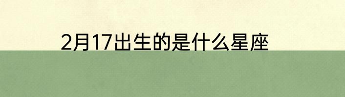 2月17出生的是什么星座