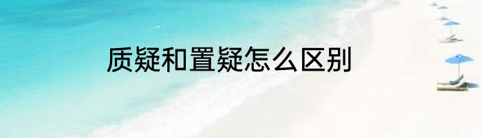 质疑和置疑怎么区别
