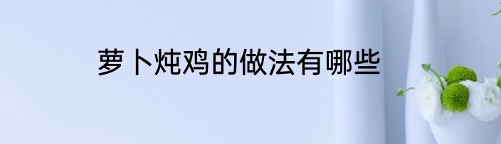 萝卜炖鸡的做法有哪些