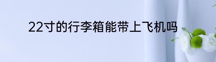 22寸的行李箱能带上飞机吗