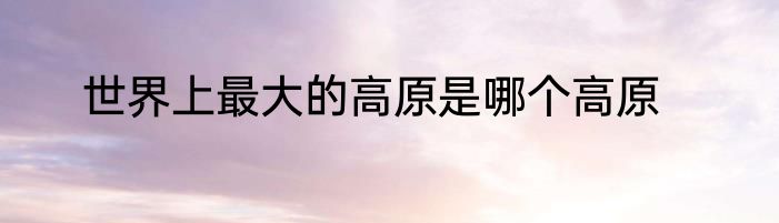 世界上最大的高原是哪个高原