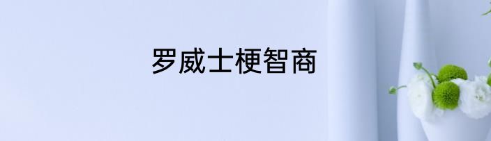 罗威士梗智商