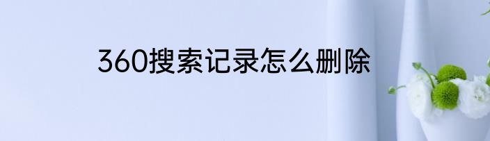 360搜索记录怎么删除