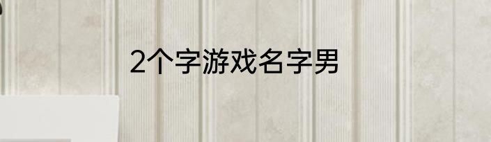 2个字游戏名字男