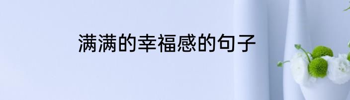 满满的幸福感的句子