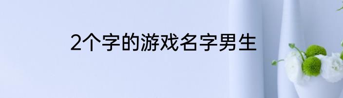 2个字的游戏名字男生