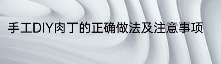 手工DIY肉丁的正确做法及注意事项