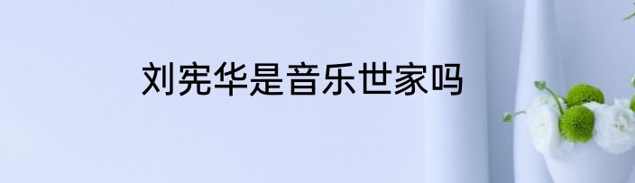 刘宪华是音乐世家吗