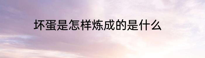 坏蛋是怎样炼成的是什么