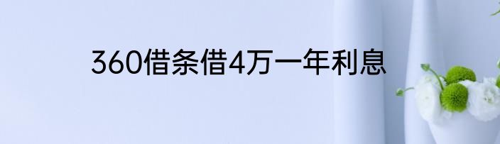 360借条借4万一年利息