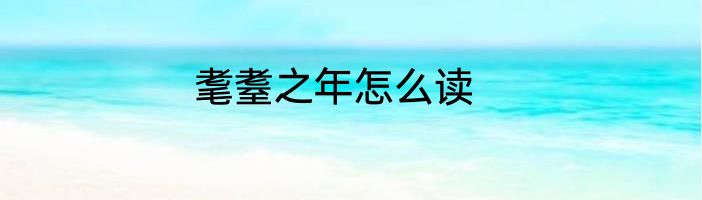 耄耋之年怎么读