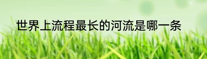 世界上流程最长的河流是哪一条