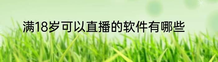 满18岁可以直播的软件有哪些