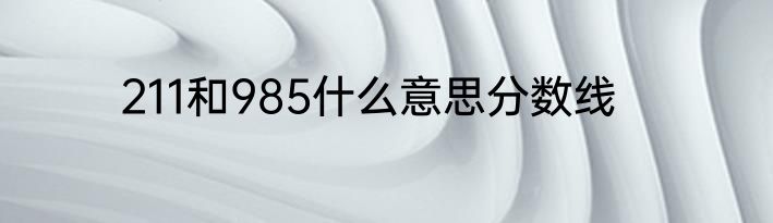 211和985什么意思分数线