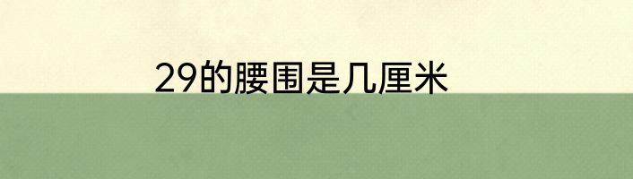 29的腰围是几厘米
