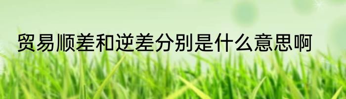 贸易顺差和逆差分别是什么意思啊