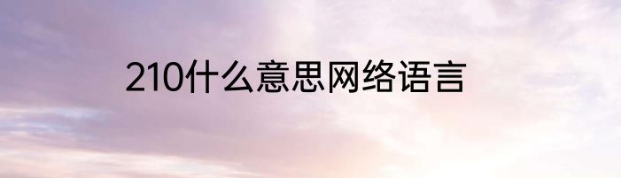210什么意思网络语言
