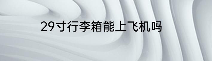 29寸行李箱能上飞机吗