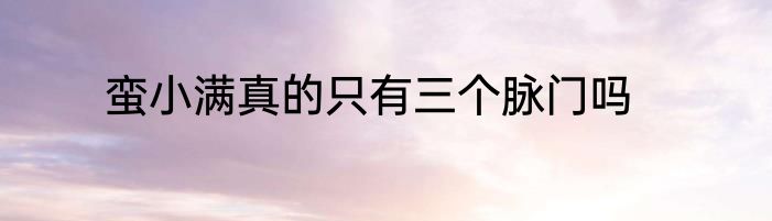 蛮小满真的只有三个脉门吗