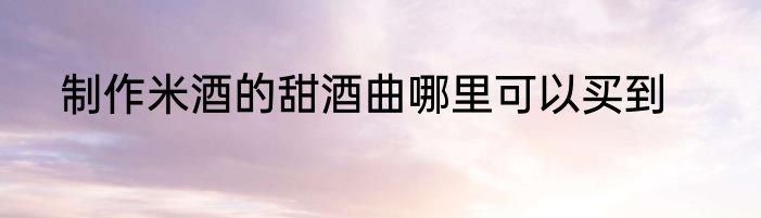制作米酒的甜酒曲哪里可以买到