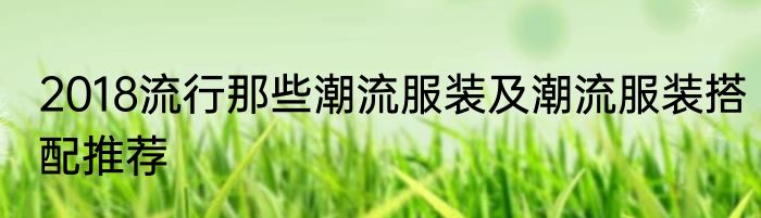 2018流行那些潮流服装及潮流服装搭配推荐