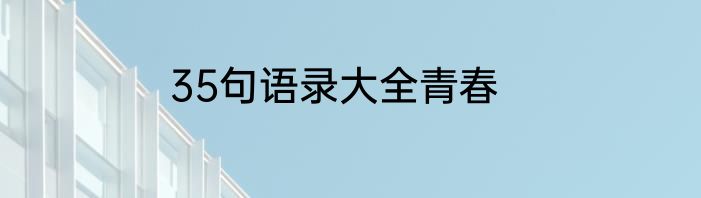 35句语录大全青春