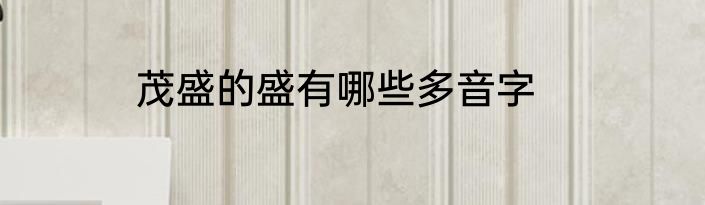 茂盛的盛有哪些多音字