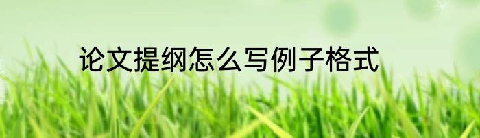 论文提纲怎么写例子格式