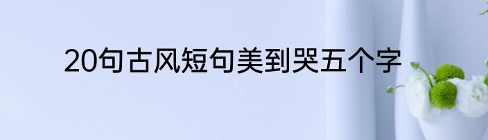 20句古风短句美到哭五个字