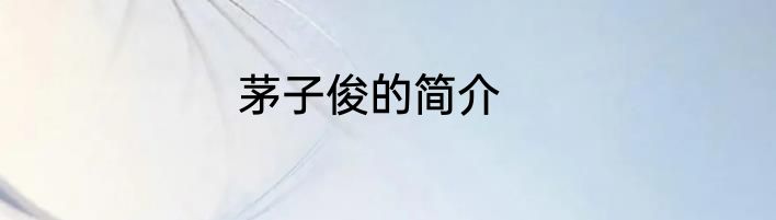 茅子俊的简介