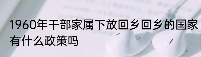 1960年干部家属下放回乡回乡的国家有什么政策吗
