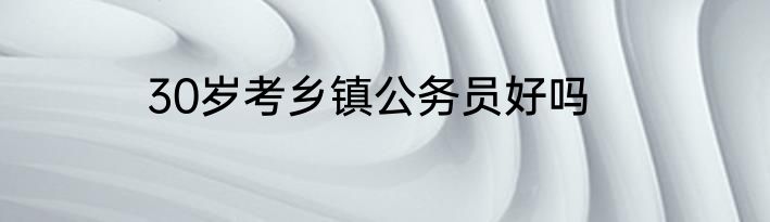 30岁考乡镇公务员好吗
