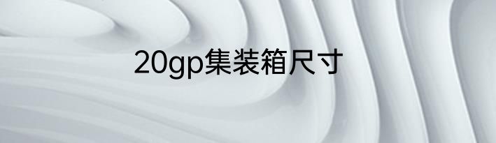 20gp集装箱尺寸