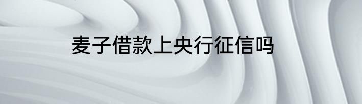 麦子借款上央行征信吗