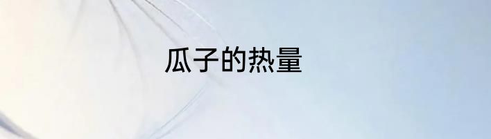 瓜子的热量