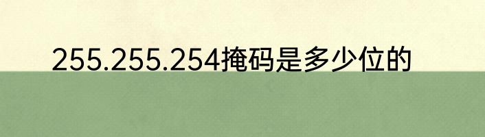 255.255.254掩码是多少位的