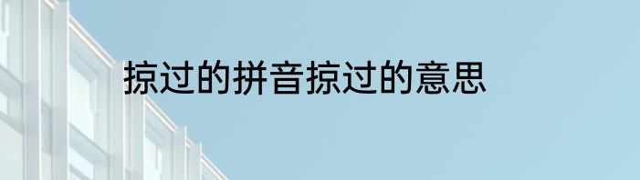 掠过的拼音掠过的意思