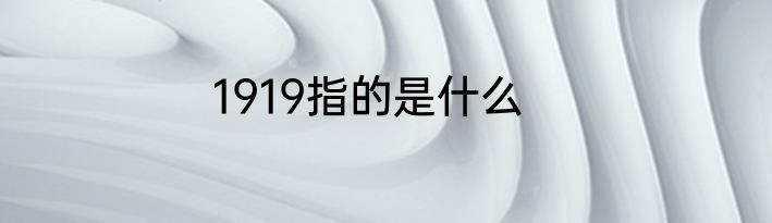 1919指的是什么