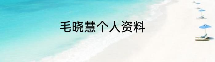 毛晓慧个人资料