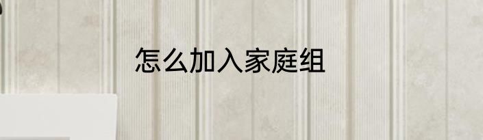 怎么加入家庭组