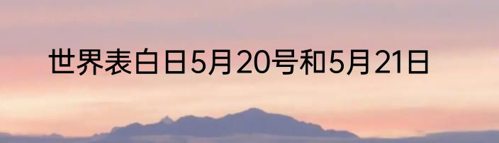世界表白日5月20号和5月21日